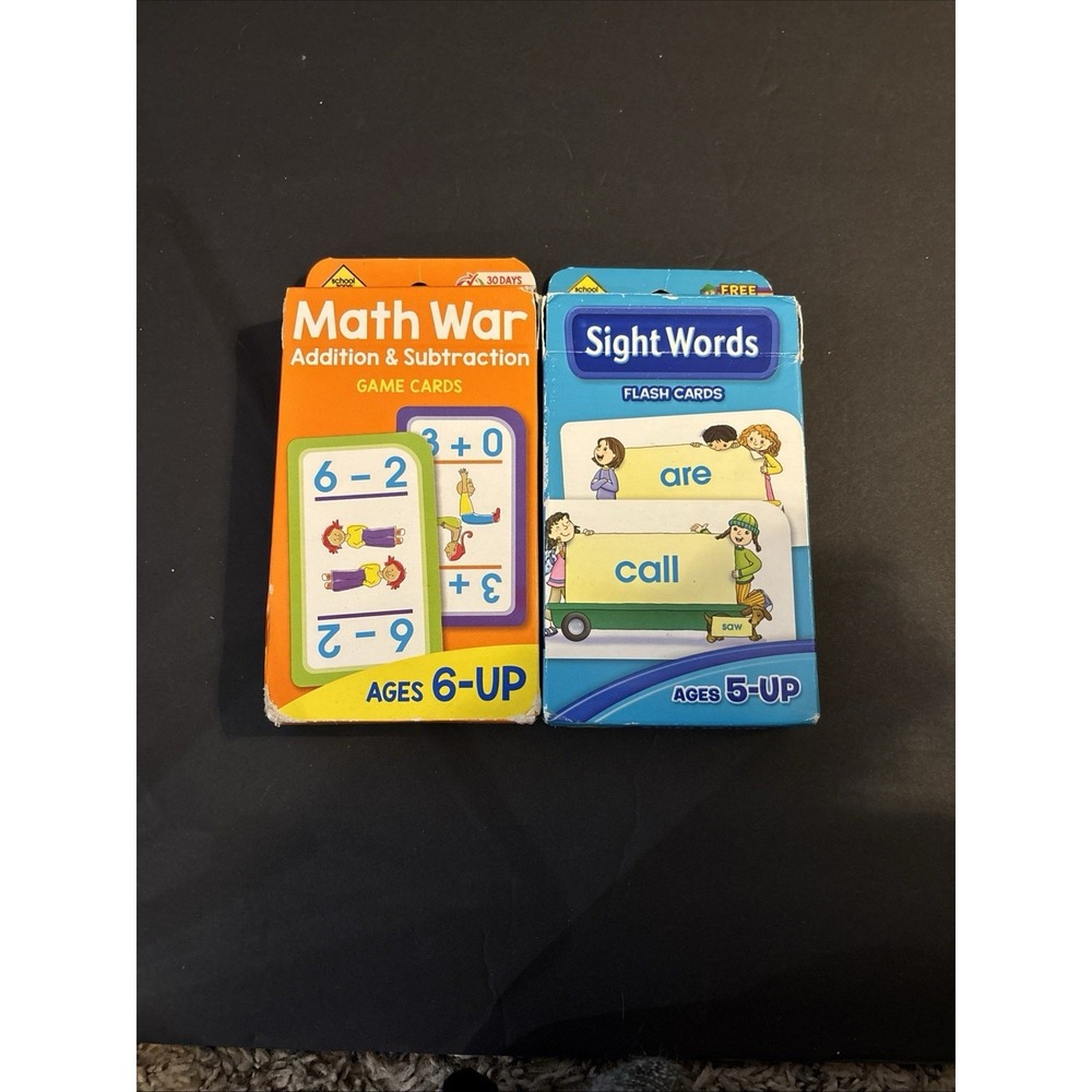 Lot Of 2 Flash Cards 5 & Up Math / Sight Words